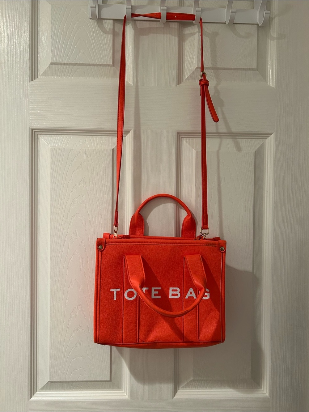 Red Tote Bag Crossbody Satchel - Unbranded